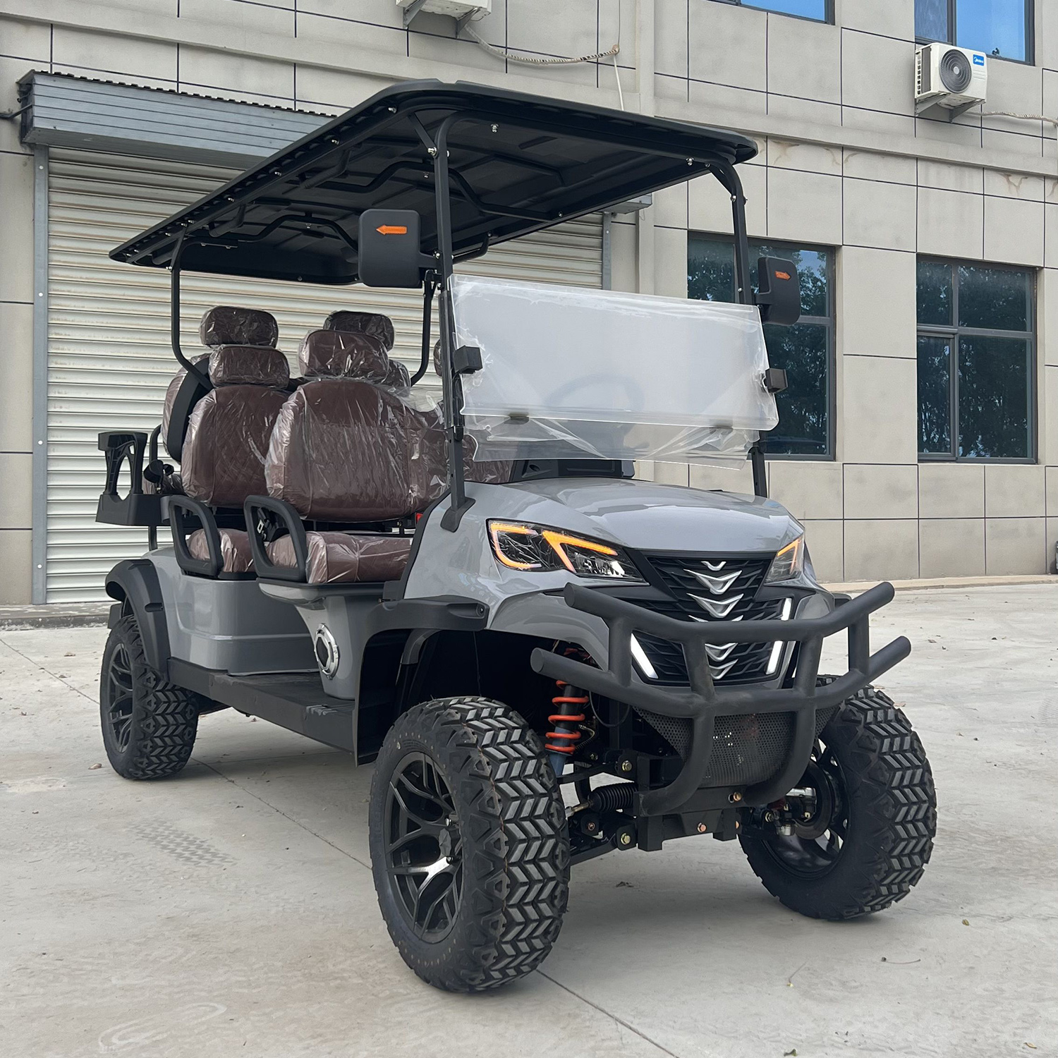 Luxury Electric 6seats Offroad Golf Cart Certified by CE DOT.Electric Solar Club Car Equipped with Lithium Battery and 48V Motor