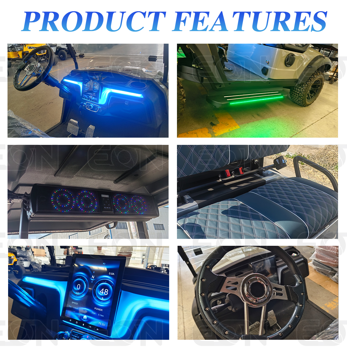 2026 New Luxury Electric Golf Cart 48V/72V Customized Lithium Battery 4 Seats Club Golf Cart for Tourist Reception