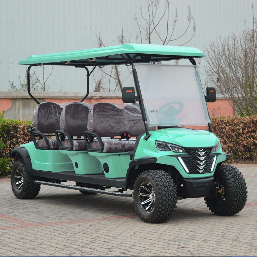SeeWorld 6 Passenger Electric Golf Cart High Lifted Touch Screen Carplay Luxury 5KW AC Motor 70-90km Range