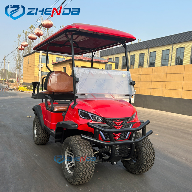 Zhenda Factory Battery Operated Club Car 4 Seater 60V Lithium Battery Golf Buggy Electric Custom Golf Cart for Sale