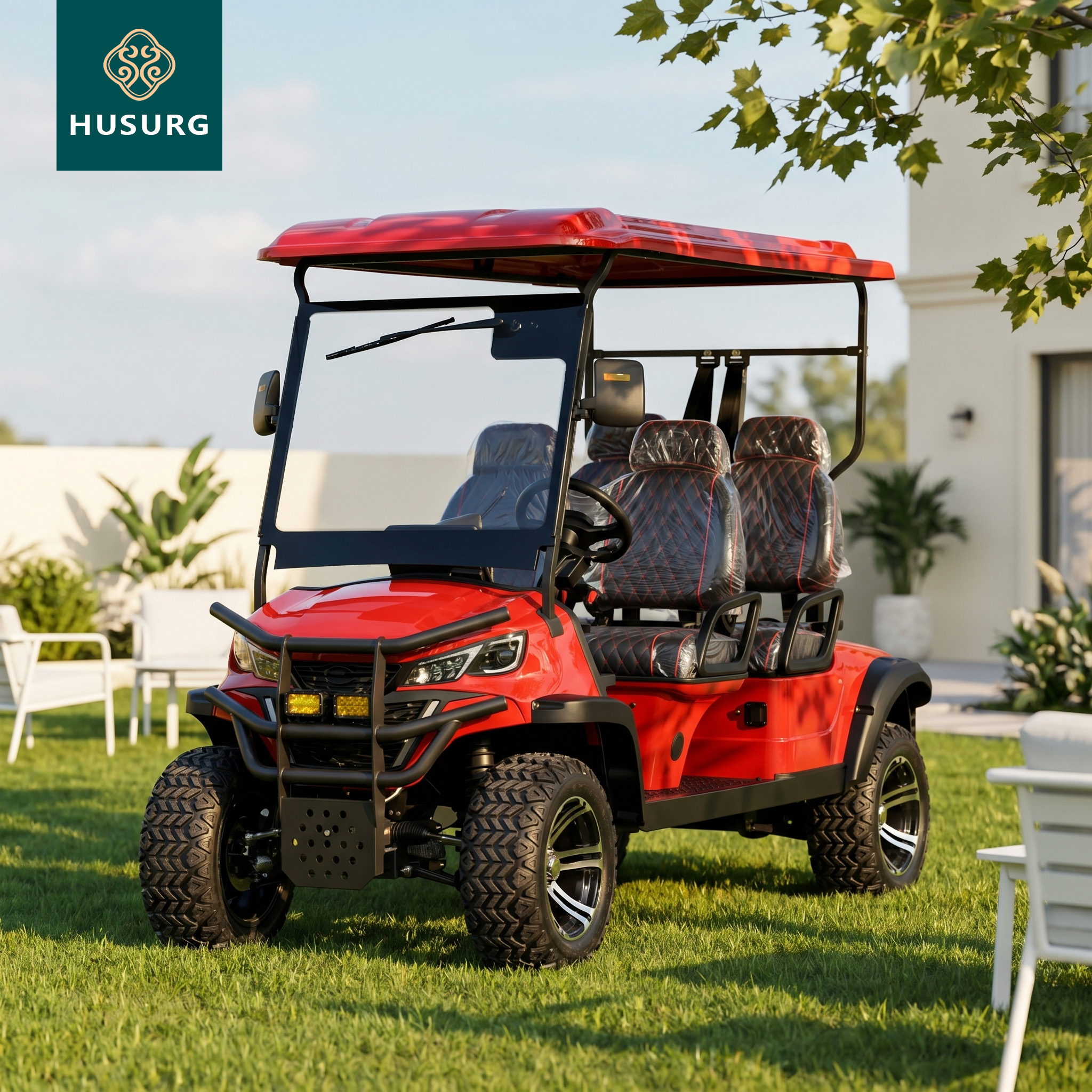 High Torque 6 Seater Golf Scooter/Golf Cart 220V Battery 4WD Rugged Terrain Enhanced Suspension CE Certified Hunting Patrol