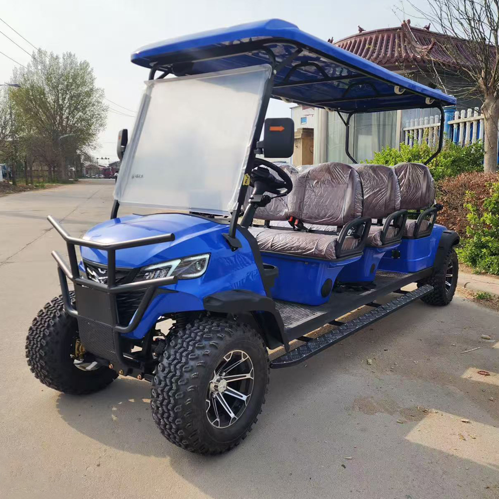 SeeWorld 6 Passenger Electric Golf Cart High Lifted Touch Screen Carplay Luxury 5KW AC Motor 70-90km Range