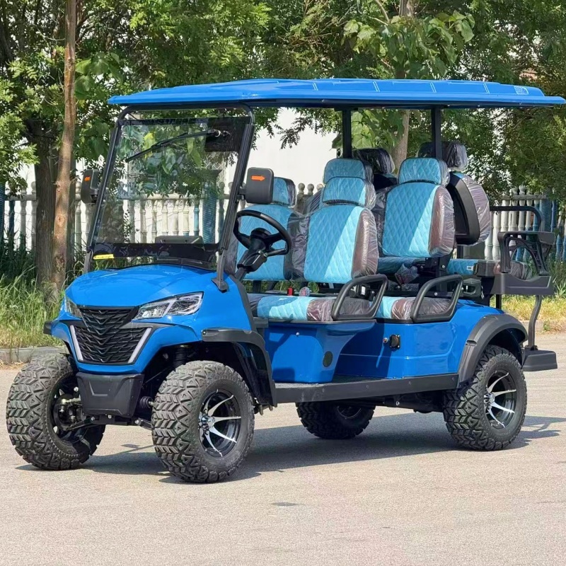 60V Lithium Batter Golf Cart 4 Seater Power 4 Wheel Electric Golf Car Buggy Solar Panels Beach Golf Cart