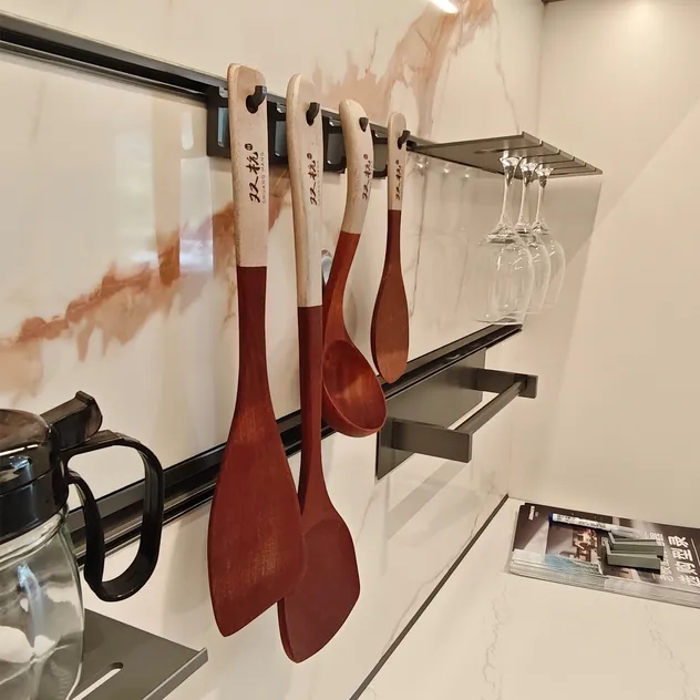 No Scratches Good Surface Treatment Wall-Mounted Modular Kitchen Track-Mounted Storage System