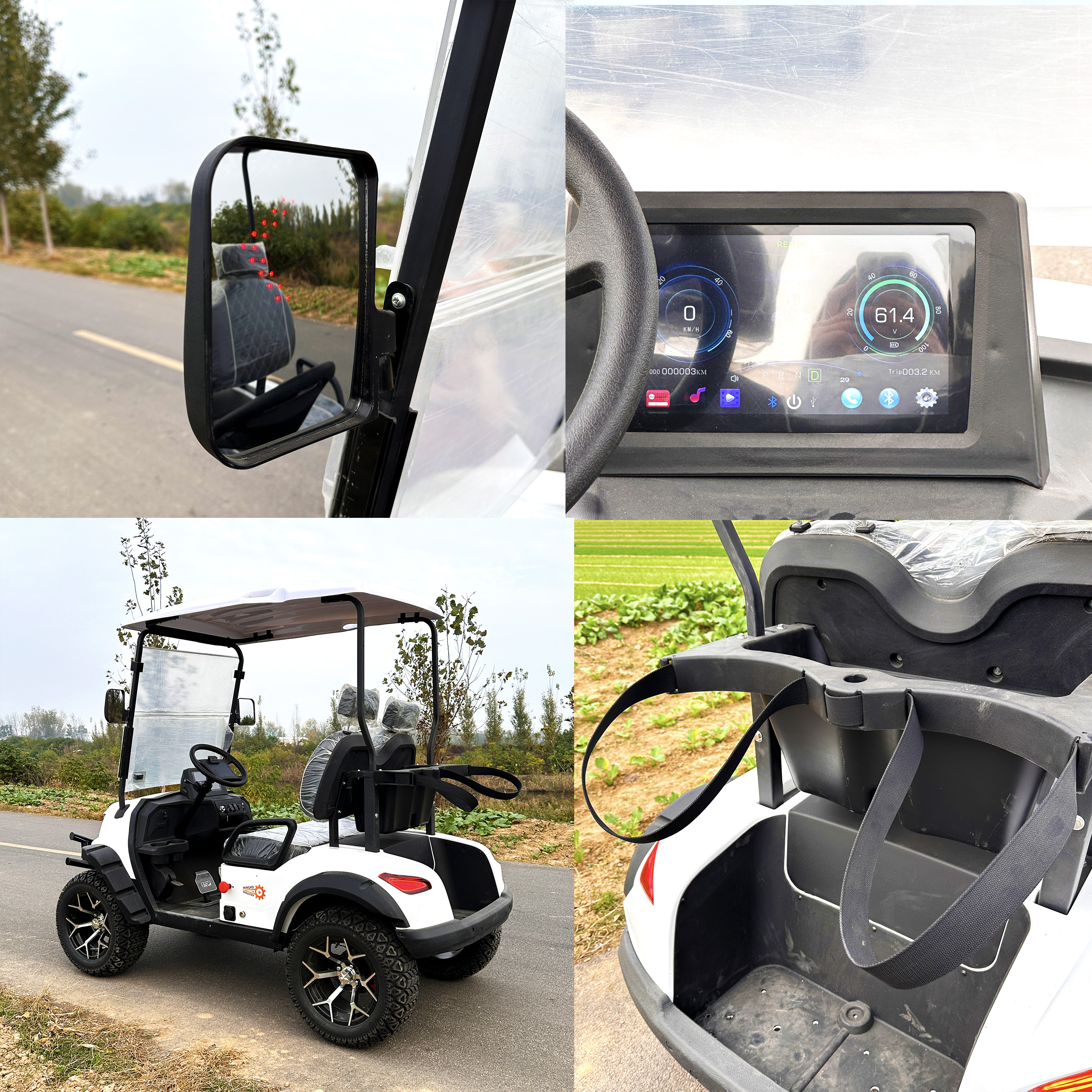 Two-seater Compact Electric Golf Cart CE/GCC Certified 50-70km/h Speed 90km Range 100kg Lightweight Factory Direct Sales