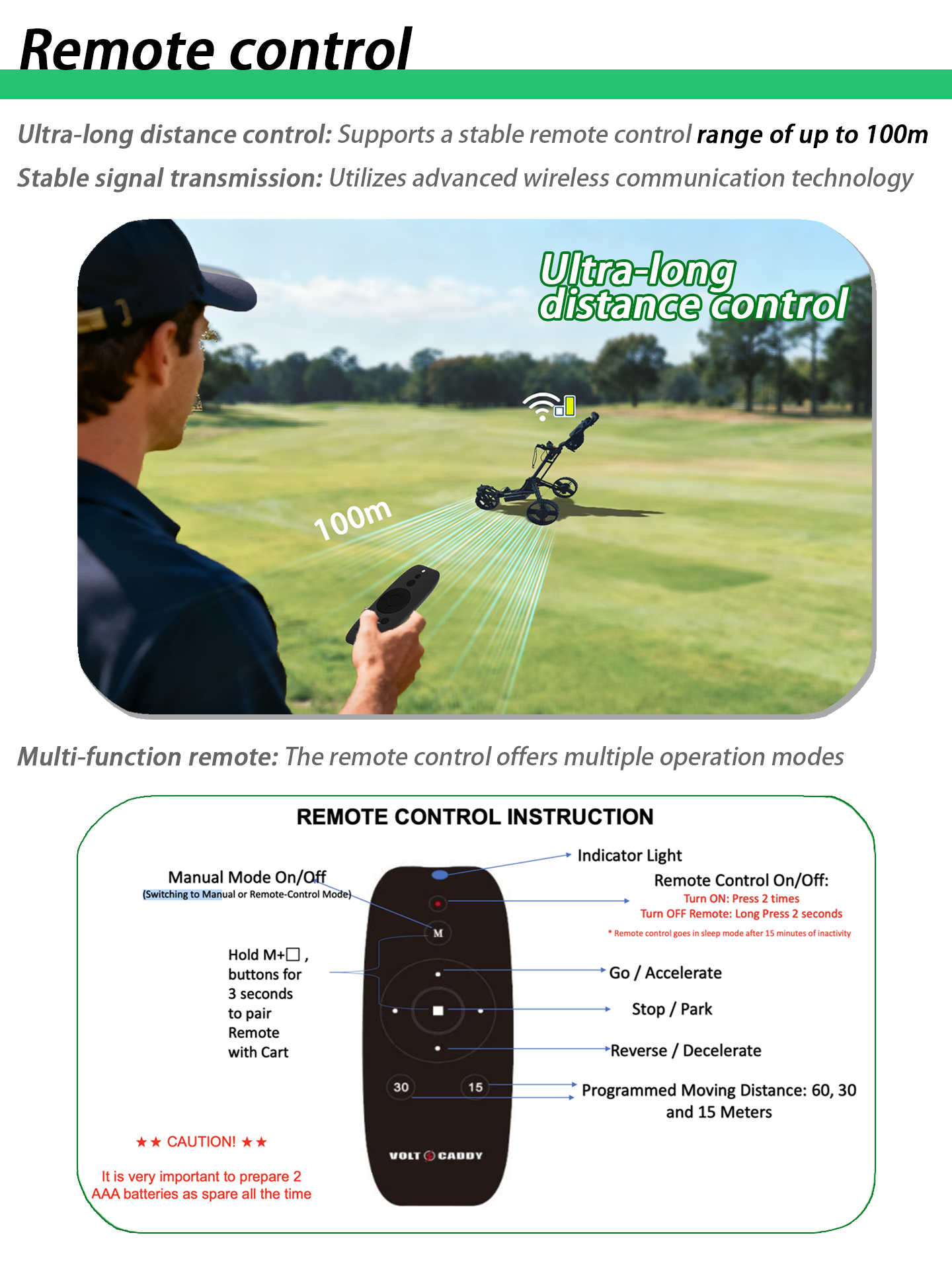 All Terrain Electric Golf Cart 40 Degree Hill Climb High Torque Dual Motor Remote Control 6 Axis Gyro Straight Line Tracker Sys