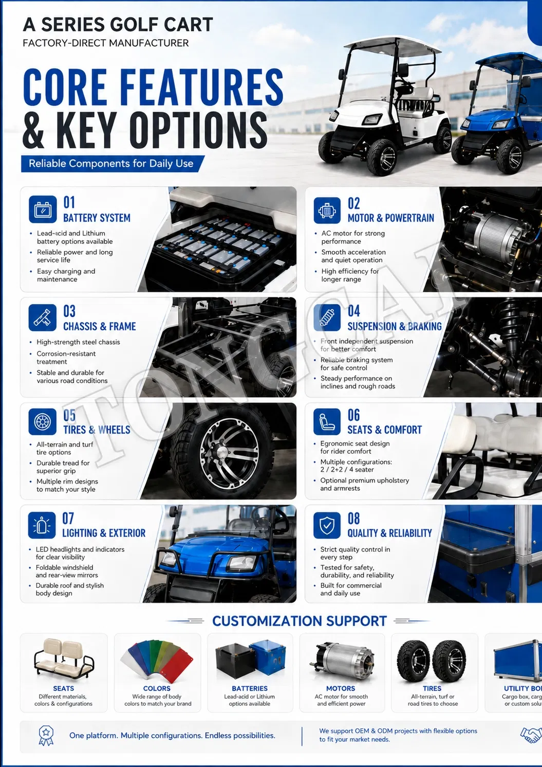 Utility Electric Golf Cart Detail Plan