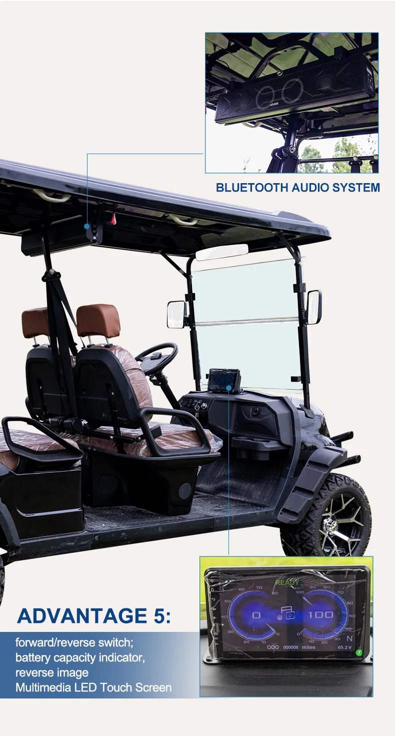 Electric Golf Car Golf Club Golf Cargo Car AC Motor Utility Wheel 6 Seater Trolley Golf Course Electric Golf Buggies Cart Manufacturer
