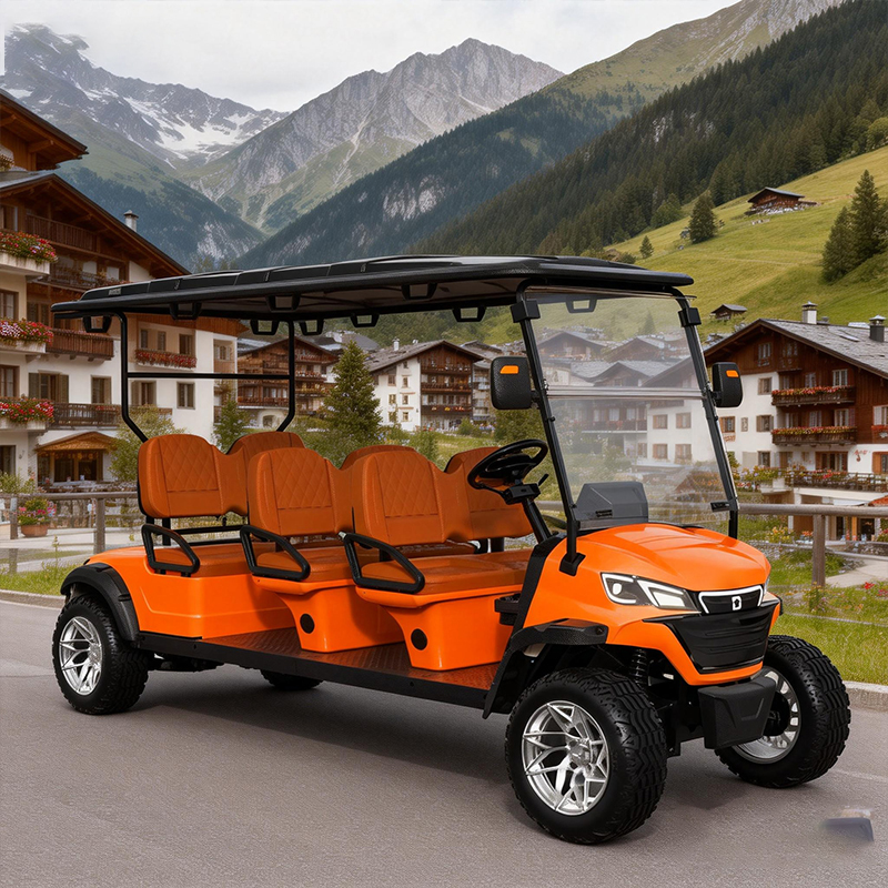 WOLAN Utility Vehicle Electric Golf Cart 6 Passenger for Sightseeing Motor Acid Battery Lead