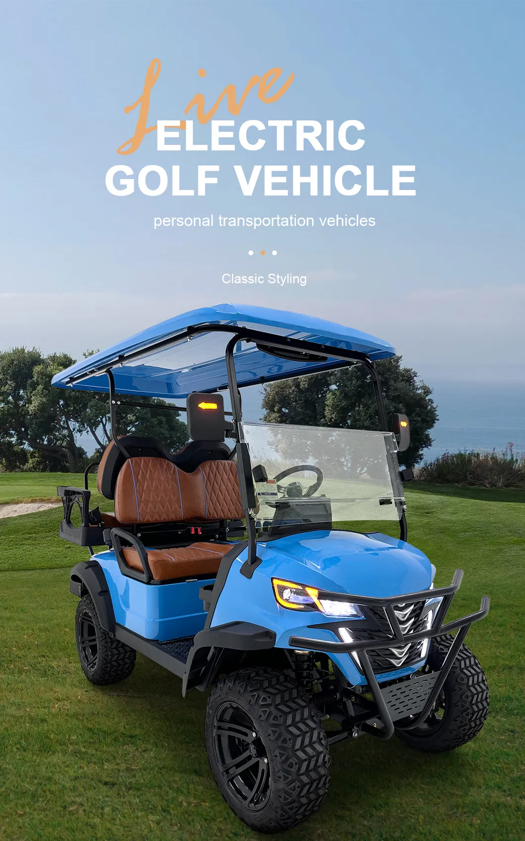 Smart Design Compact Size Electric Golf Cart with Padded Cushion