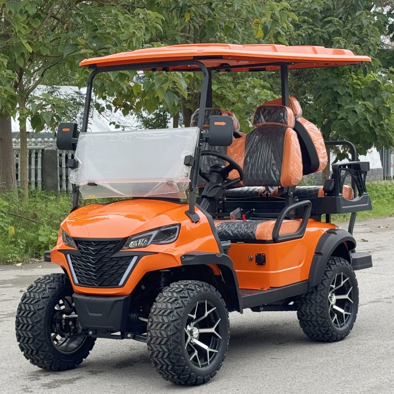 60V Lithium Batter Golf Cart 4 Seater Power 4 Wheel Electric Golf Car Buggy Solar Panels Beach Golf Cart