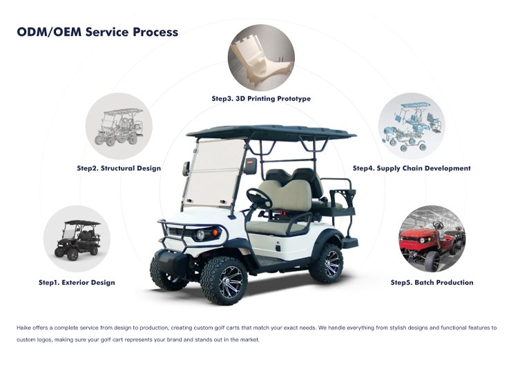 Off Road 4 Seater Electric Golf Cart 72V Lithium Battery 4WD Strong Power for Outdoor Scenic Spot Use