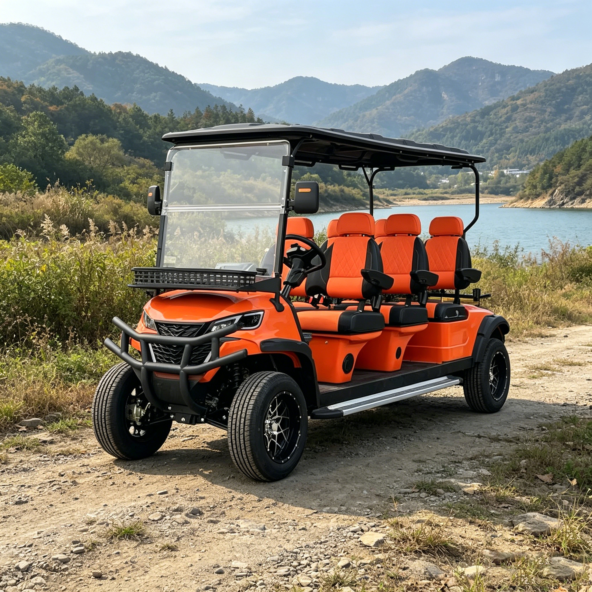 Rainbow 72V High Torque Electric Golf Cart 4-Seater 5kW AC Motor Lithium Battery 30-50km/h 70-90km Range Mountain Hilly Courses
