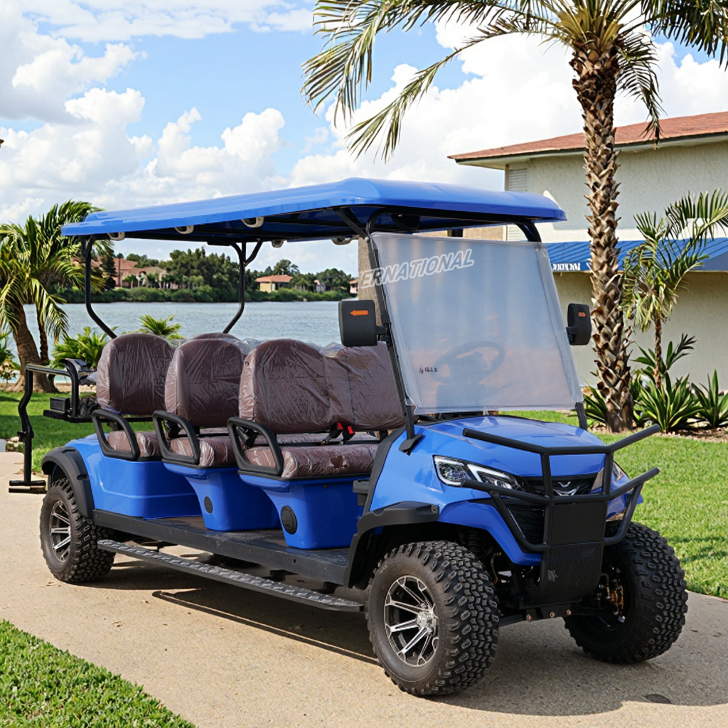 Rainbow Brand 6 Seater Solar Panel Electric Golf Cart with 5kw Motor and 72V Lithium Battery