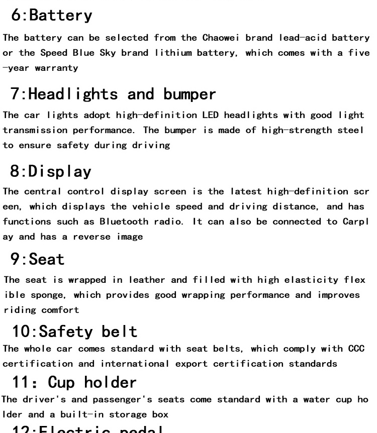 Luxury Electric 6seats Offroad Golf Cart Certified by CE DOT