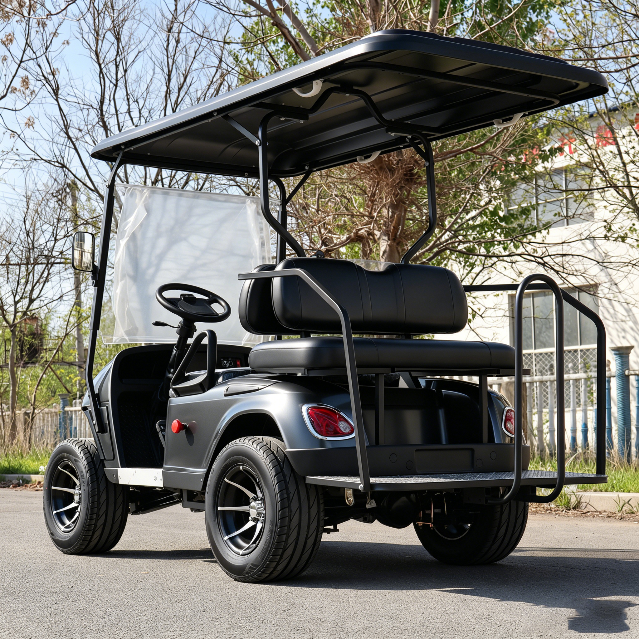 Smart 4-Seater Electric Golf Cart Backup Camera Street Legal LSV Lead Acid Battery 5kW AC Motor Max Speed 30-40km/h