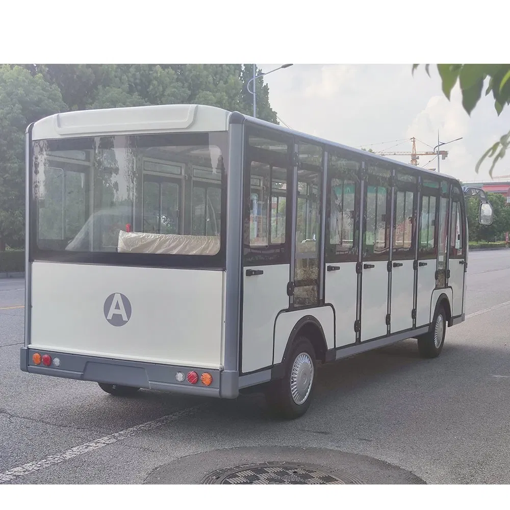 Battery Powered 23 Seats City Passenger Vehicle Tour Shuttle Electric Enclosed Sightseeing Bus