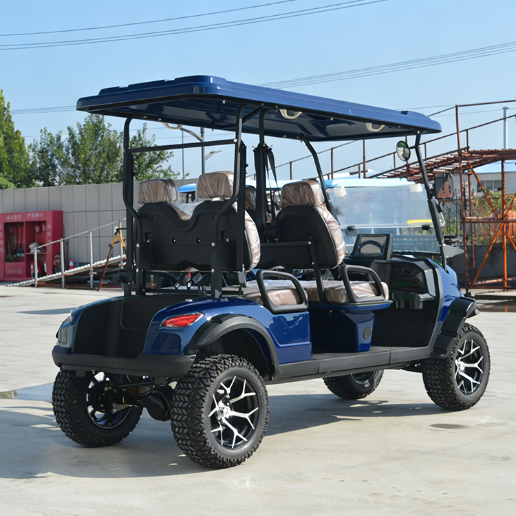 Eco-friendly 4 Seater Electric Golf Cart Equipped with Adjustable Seats for Property Management Mountain Resort