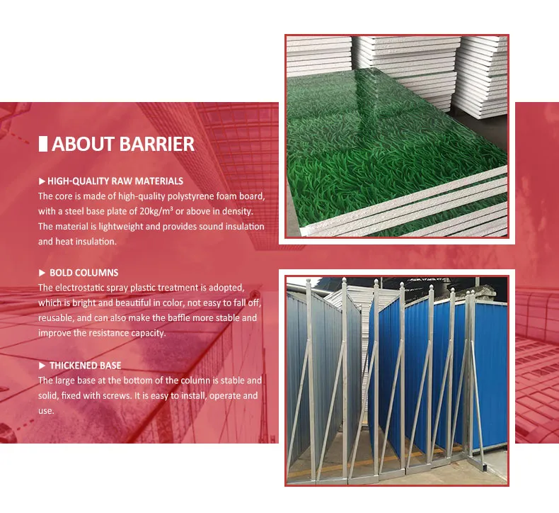 Quick Assembly Construction Hoarding Modular Fence System for Emergency Construction Projects