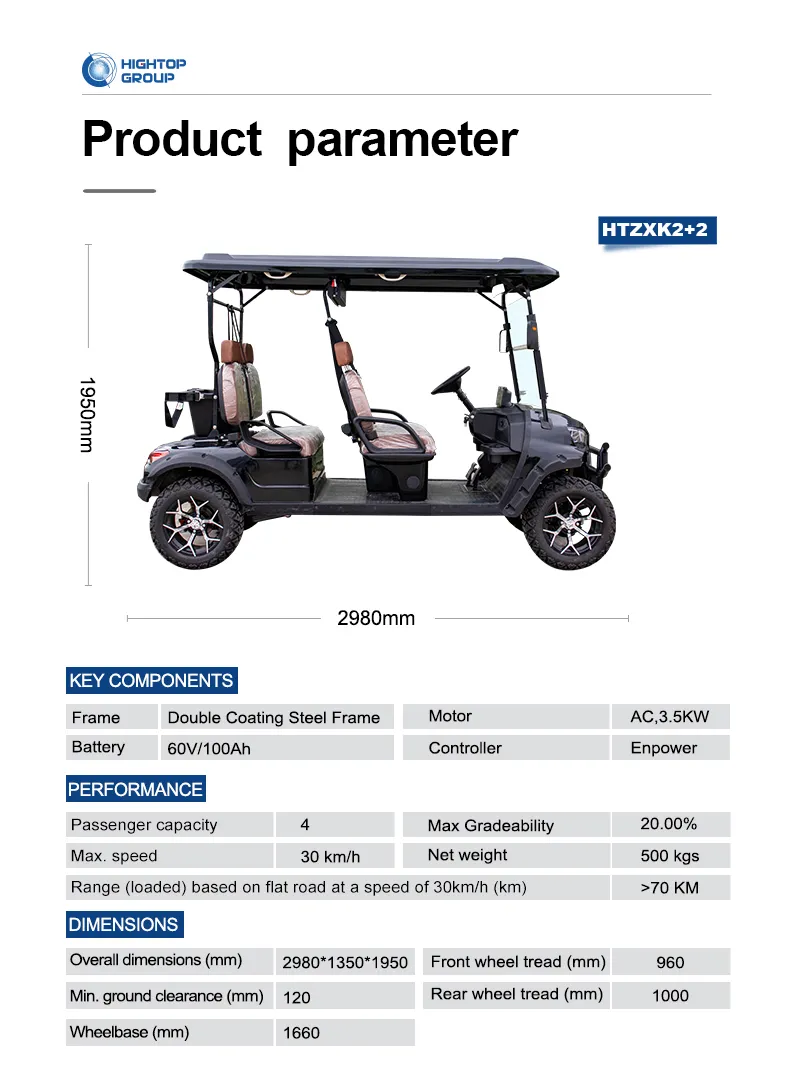 Electric Golf Car Golf Club Golf Cargo Car AC Motor Utility Wheel 6 Seater Trolley Golf Course Electric Golf Buggies Cart Manufacturer
