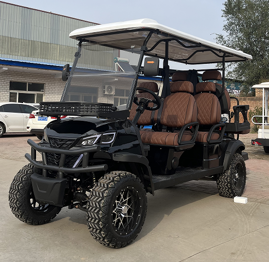 Off-road electric 4 seater golf cart side view