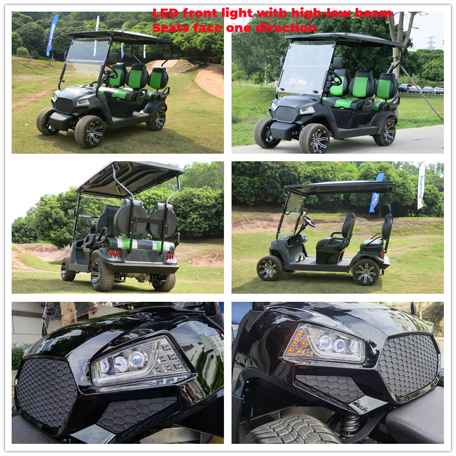 Street Legal LSV Low Speed Vehicle, Electric Custom Golf Cart 4 Seat Facing Forward, Lithium Battery Power