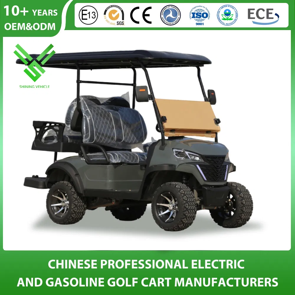 Golf Cart Factory 4 2+2 Seat All-Terrain Electric Scooter 48V Lithium Battery Vehicle off Road Tires Buggy Golf Cart for Golf Cource/Manor/Beach/Resort