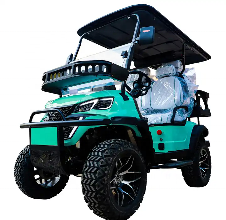 Factory Direct Sales 2+2 Seaters Electric Golf Cart Add Solar Panel Four Wheel Disc Brake
