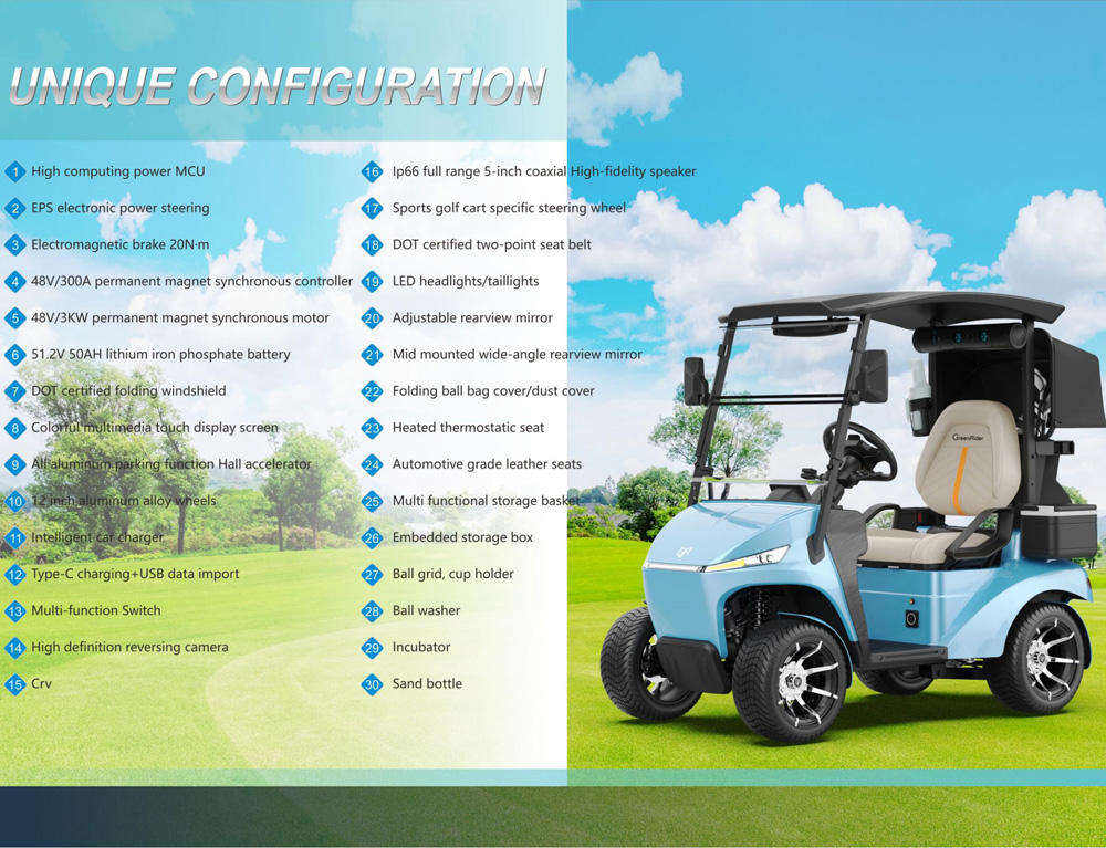 Wholesale Smart GPS Golf Cart Fleet Custom APP Multimedia Single Seat Golf Buggy OEM Personal Electric Golf Utility Vehicle