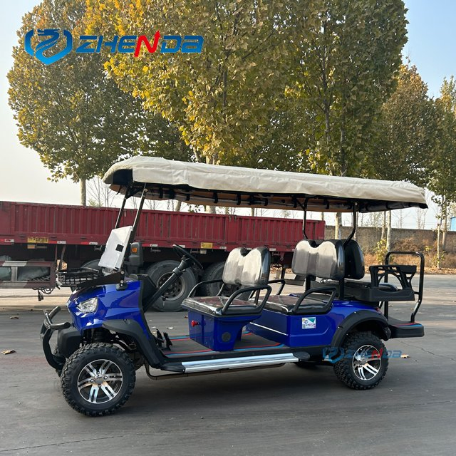6 Seats Electric Lifted Club Vehicle Hunting Cart with Powerful 5kw AC Motor Electric Golf Buggy Electric Custom Golf Car
