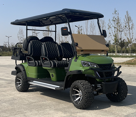 Off-road electric 4 seater golf cart front view