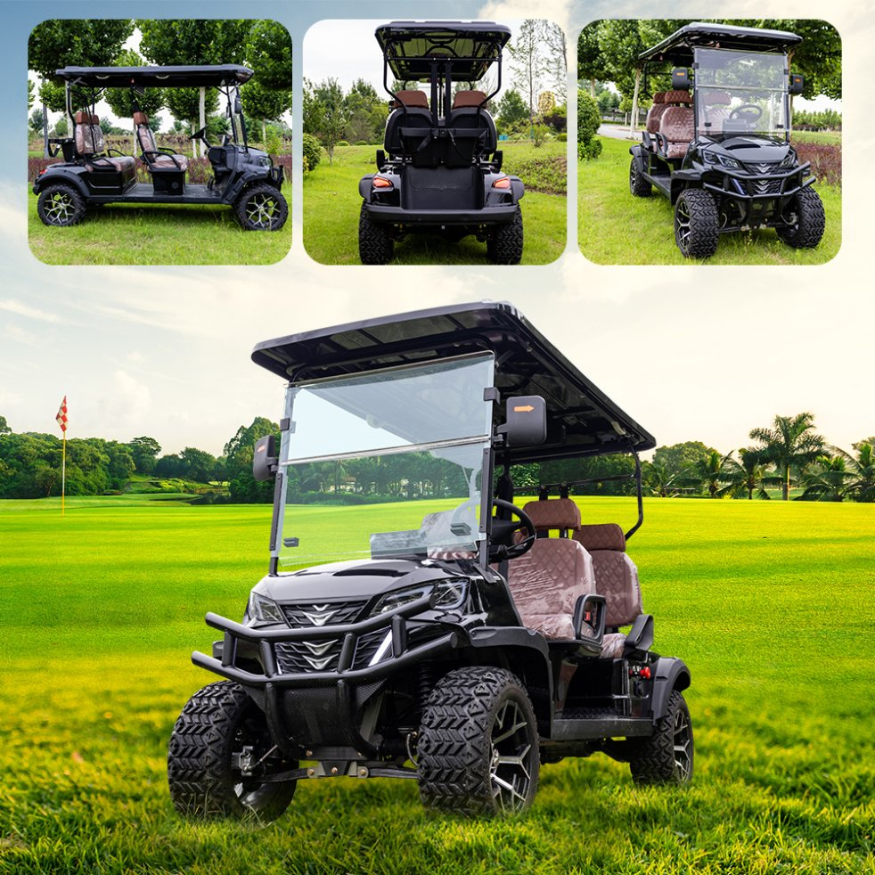 Hightop Golf Car Golf Club Golf Cargo Car AC Motor Utility Wheel 6 Seater Trolley Golf Course Electric Golf Buggies Cart Manufacturer