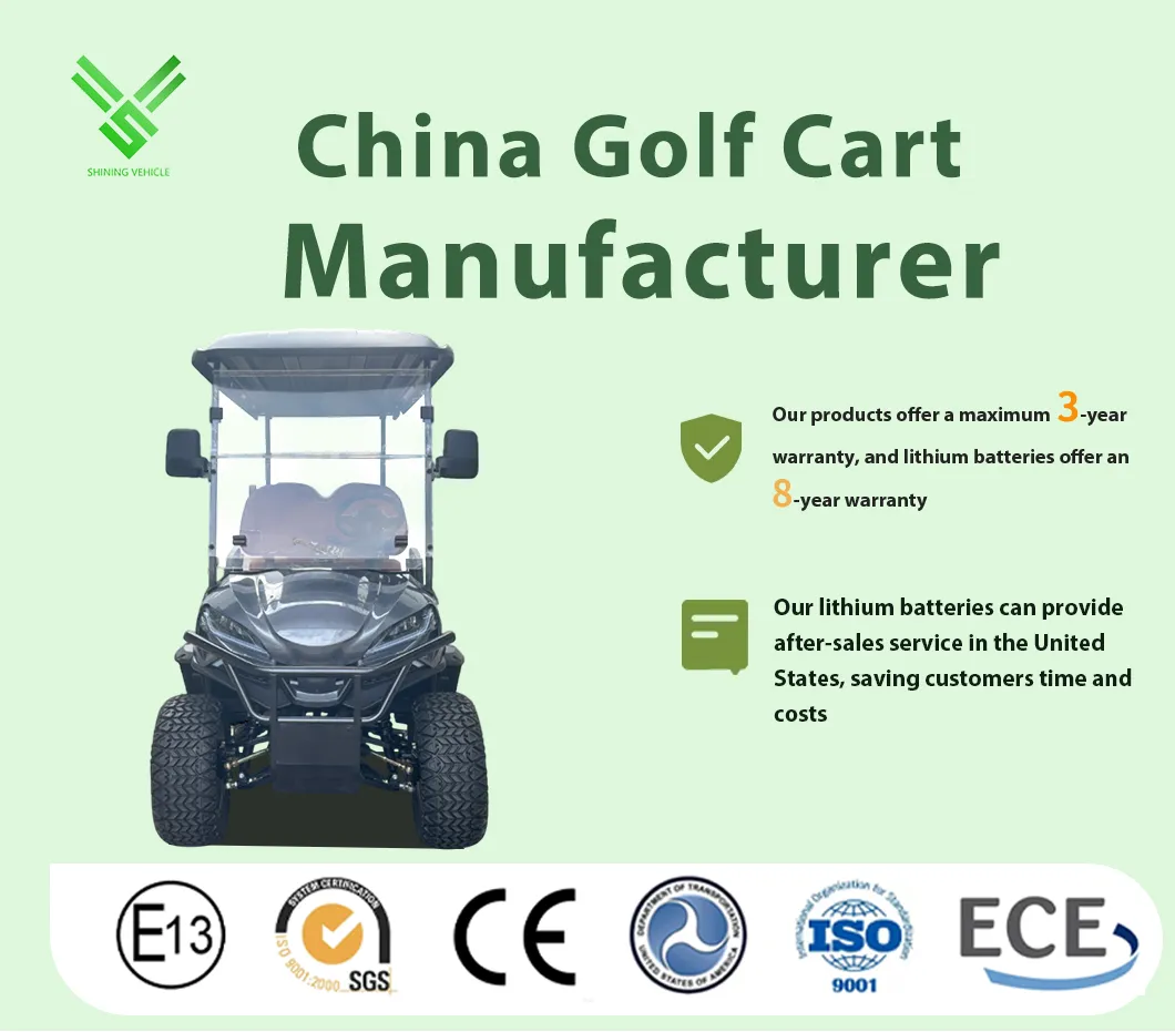 Manufacturer Price 2/4/6/8 Passenger/Seater/Seat Sightseening Hunting Offroad Club Car 48V 72V Utility Mini Electric Lithium Battery Golf Cart for Street Legal
