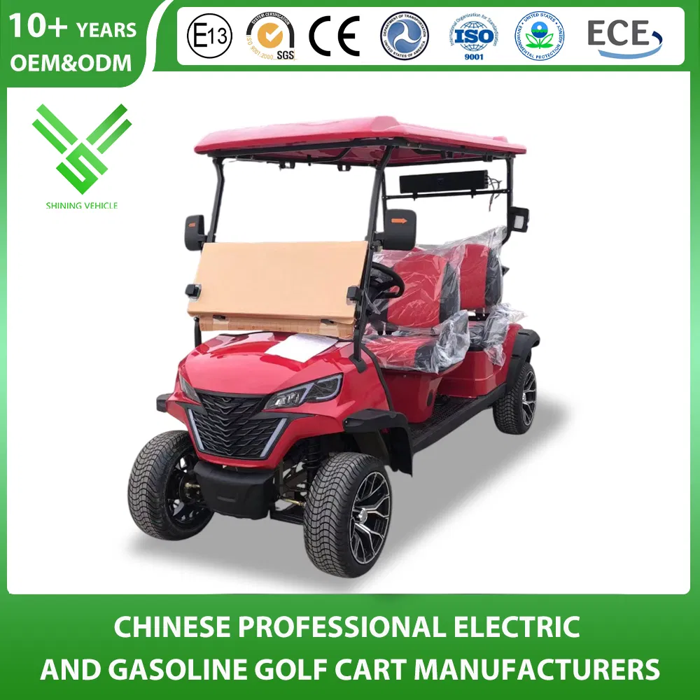 China Leading Golf Cart Manufacturer Lithium Battery Sightseening Hunting off Road Club Car 48V 72V 2+2 Seater Passenger Lsv Electric Golf Vehicle with CE DOT