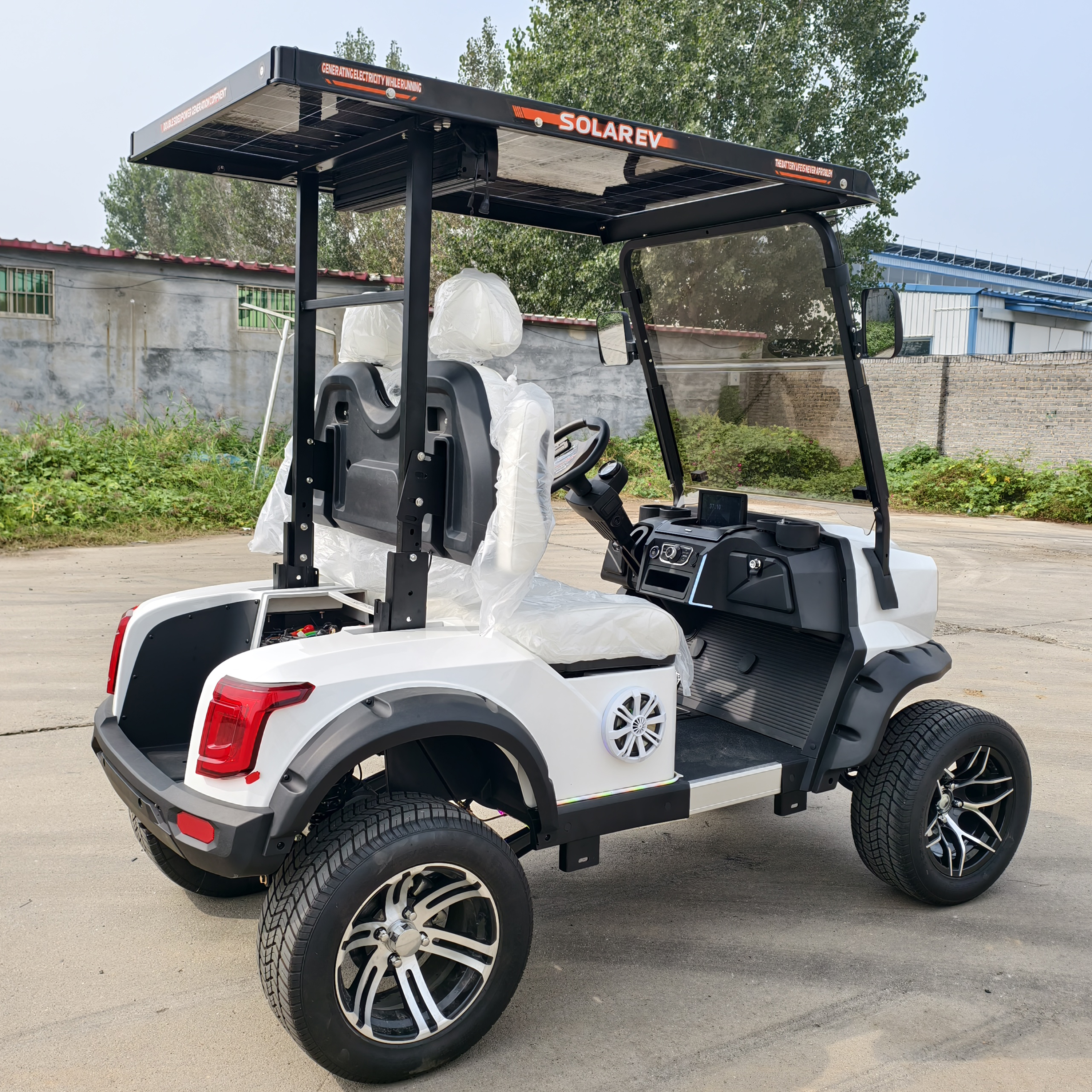 SEEWORLD New Energy Off-road Golf Cart Lithium Battery Solar Panel 4KW AC Motor 3-4 Seater Electric High Strength Carbon Steel