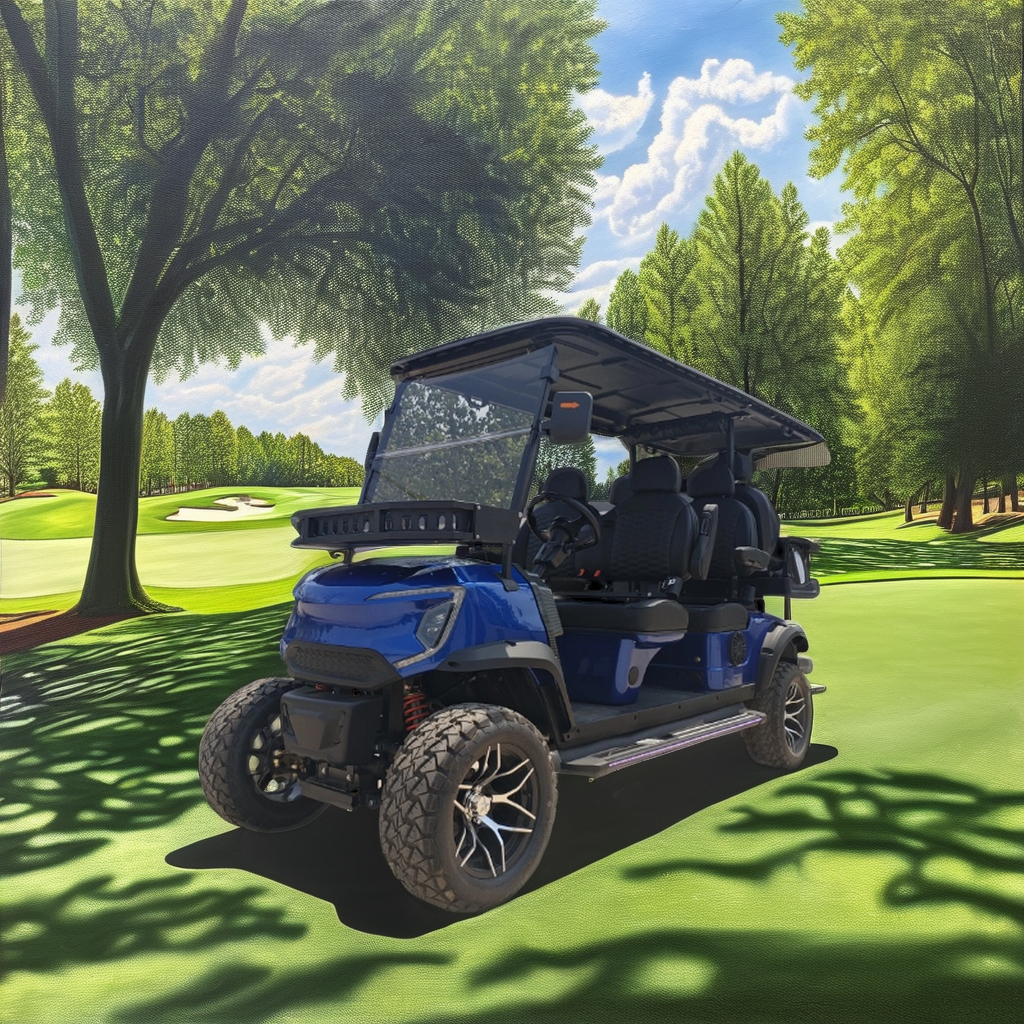 48V Electric Golf Cart 1-2-Seater with Solar Charging for Eco-Resort Applications