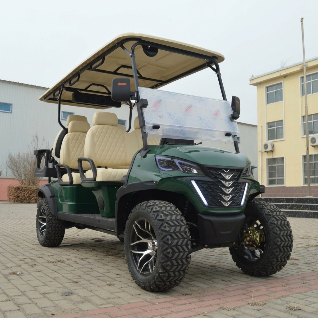 Customizable Colors Six-seater Electric Golf Cart, Golf Cart 6 Seater Electric Lithium Solar Powered Golf Cart