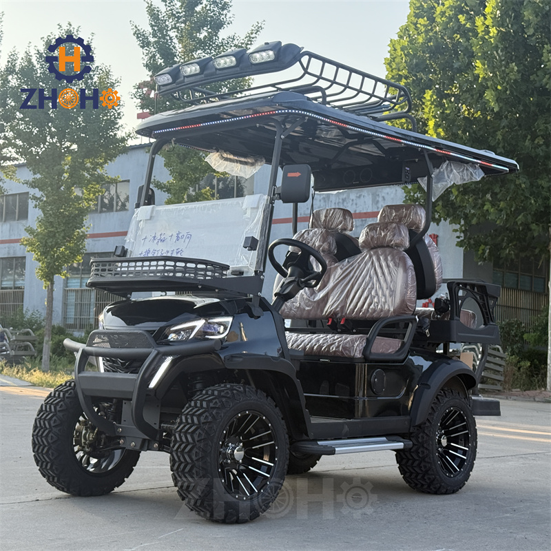 New Luxury Design Electric Golf Cart with Solar Roof Off-road Lithium 4 Seater Hunting Golf Buggy