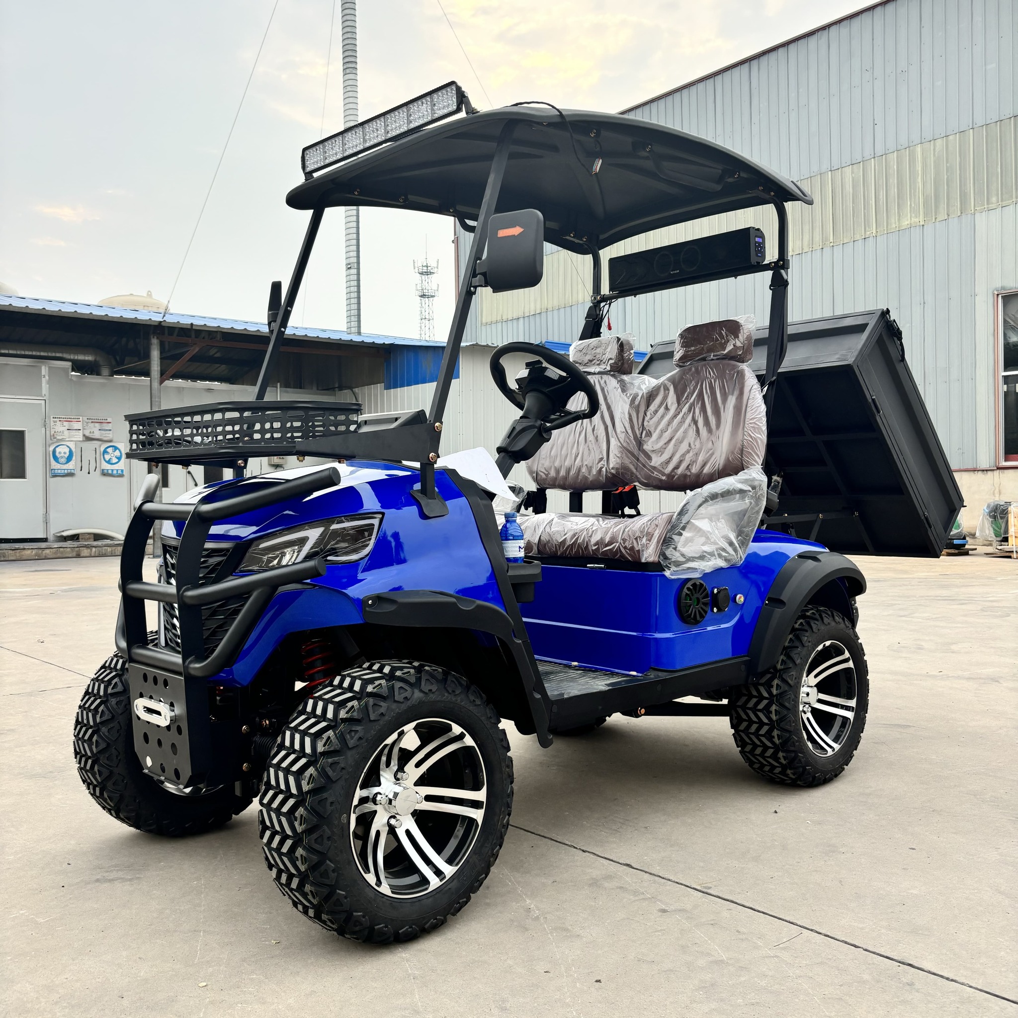 Electric 2 Seat Off Road Powerful New Design Electric 4X4 Golf Carts With Dump Truck Cargo Bed Pickup