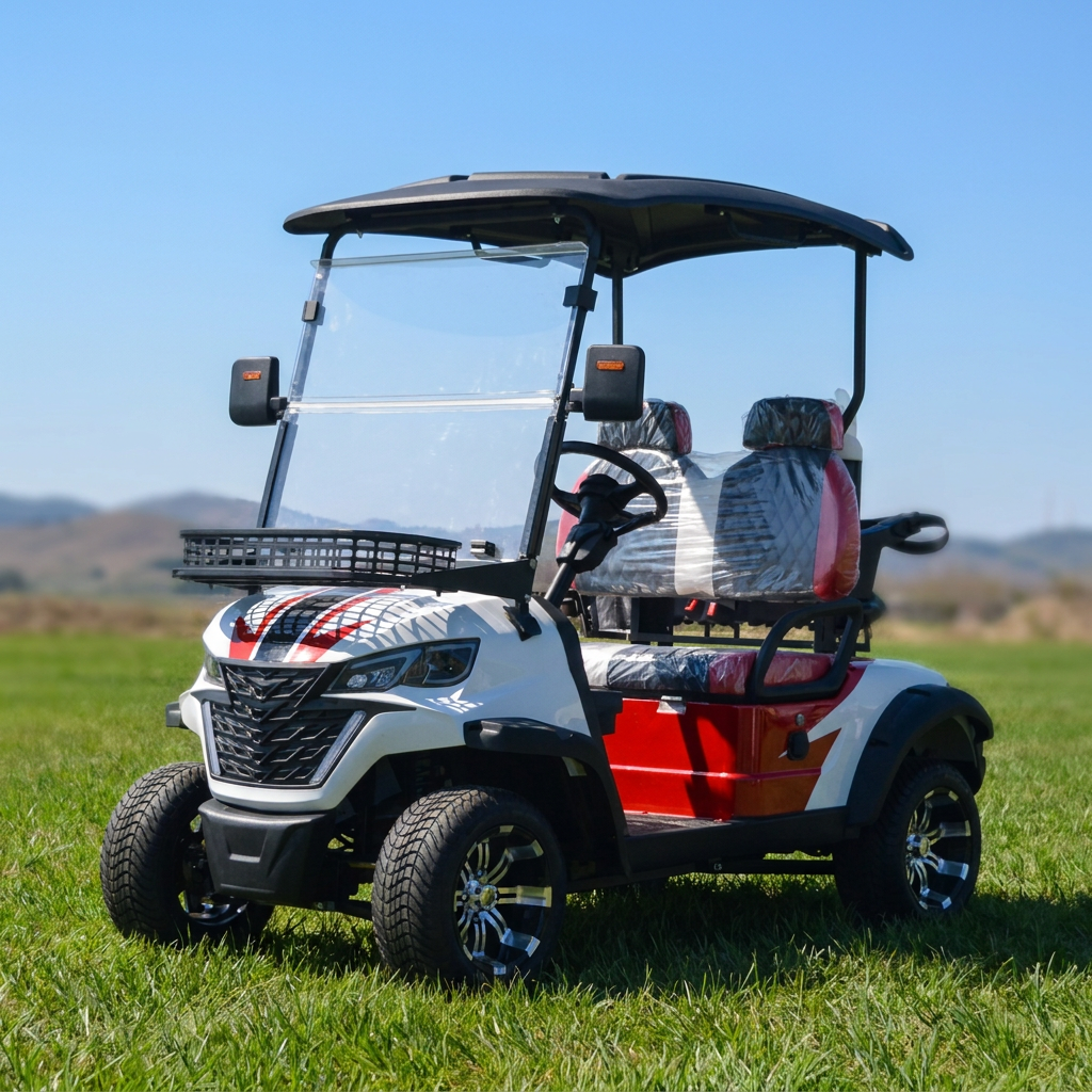 High Quality 2 Seater Lithium Battery Golf Cart Off Road Club Golf Car with Rain Canopy Suitable for Golf Courses Estate