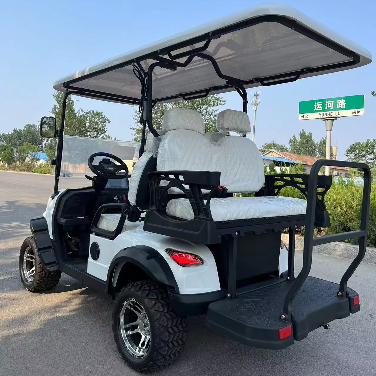 Electric Club Car Golf Cart Heavy-Duty Off-Road 12" Tires 60V 500kg+ Capacity 30-50km/h 70-90km Range 3-4 Seats for Mountain