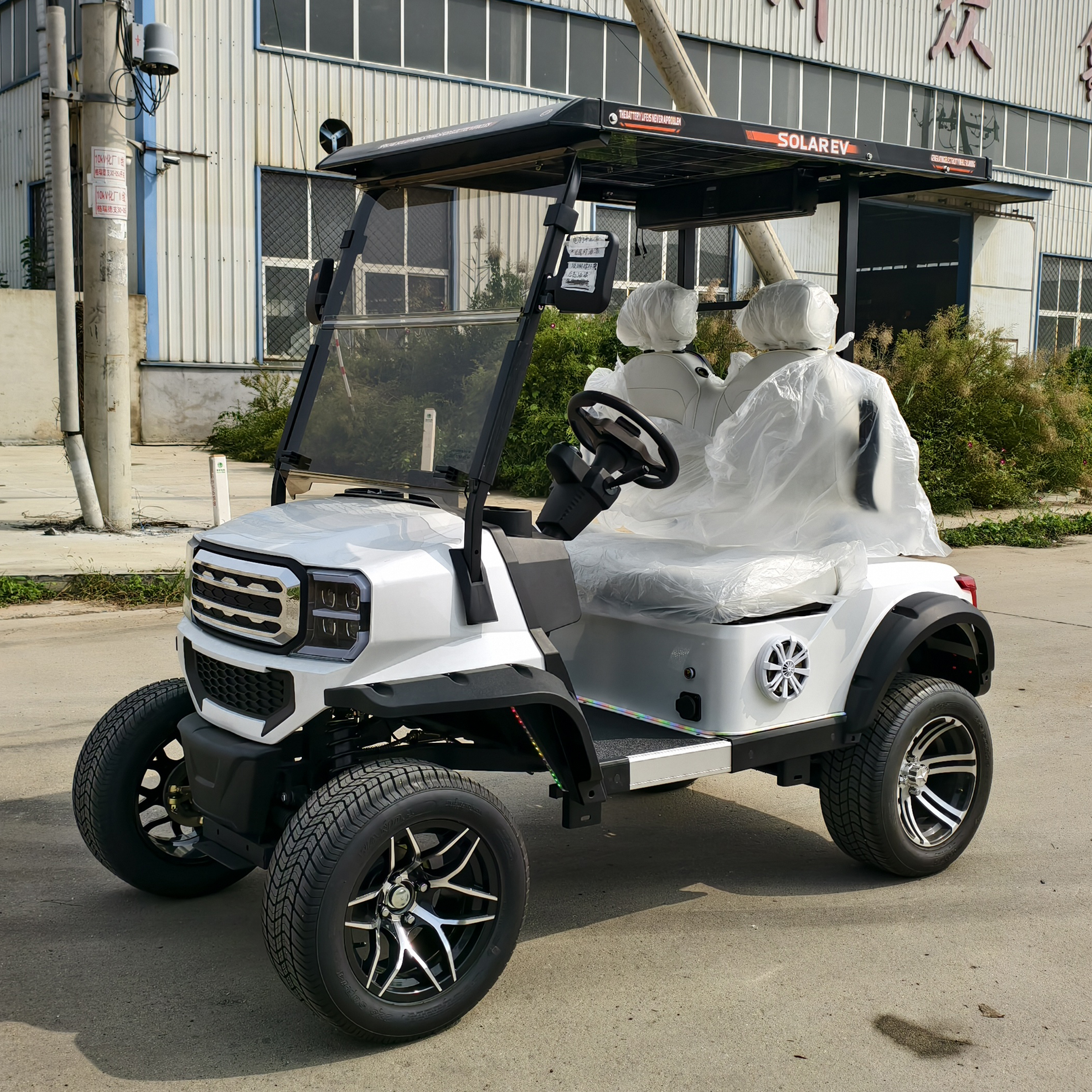 SEEWORLD New Energy Off-road Golf Cart Lithium Battery Solar Panel 4KW AC Motor 3-4 Seater Electric High Strength Carbon Steel