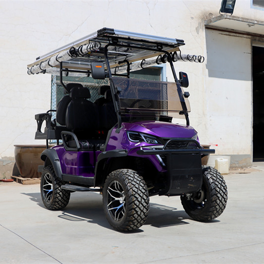 Customized Service 2+2-seater Cart Solar Panel Four Wheel Electric Golf Cart 48V Battery 50-70km Range Steel Chassis Intelligent