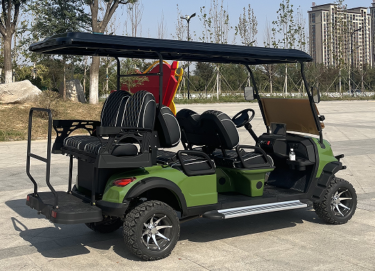 Off-road electric 4 seater golf cart rear view