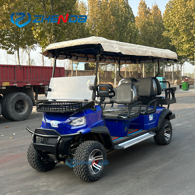 6 Seats Electric Lifted Club Vehicle Hunting Cart with Powerful 5kw AC Motor Electric Golf Buggy Electric Custom Golf Car