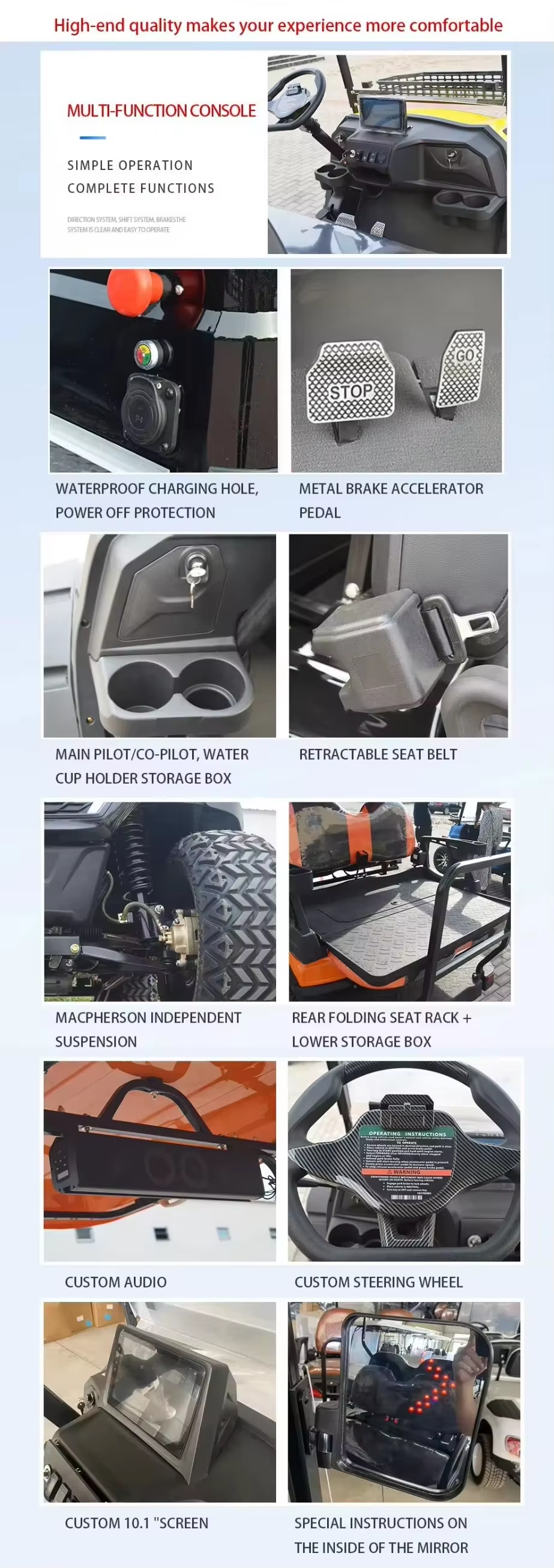 Golf Cart Dashboard Layout