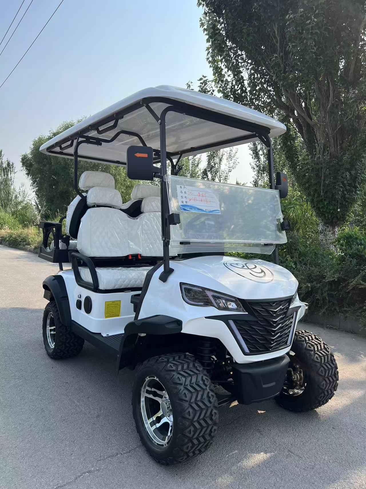 Electric Club Car Golf Cart Heavy-Duty Off-Road 12" Tires 60V 500kg+ Capacity 30-50km/h 70-90km Range 3-4 Seats for Mountain