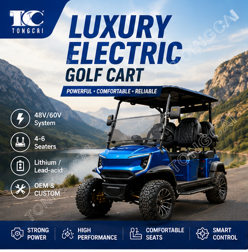 Tongcai DOT Street Legal 72V 4 Seater Luxury Lithium Resort Hunting Buggy LSV Adult Off Road 4 Passenger Electric Golf Cart