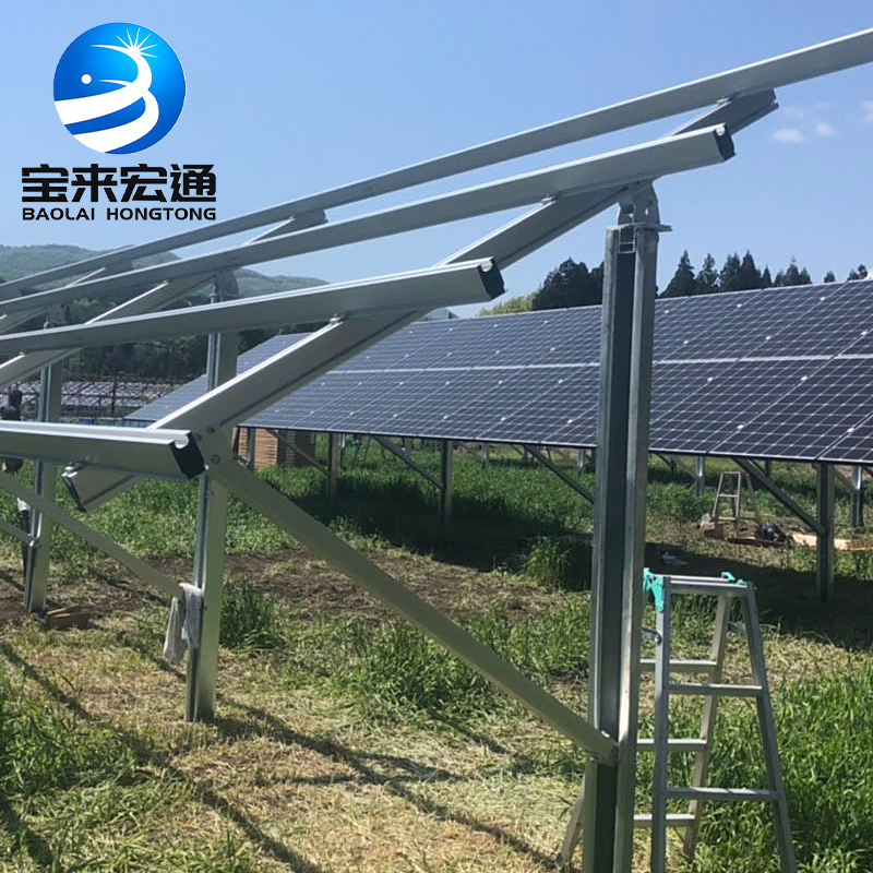 Wind Resistant Modular Single Post Ground Solar PV Panel Mounting Bracket System Kit