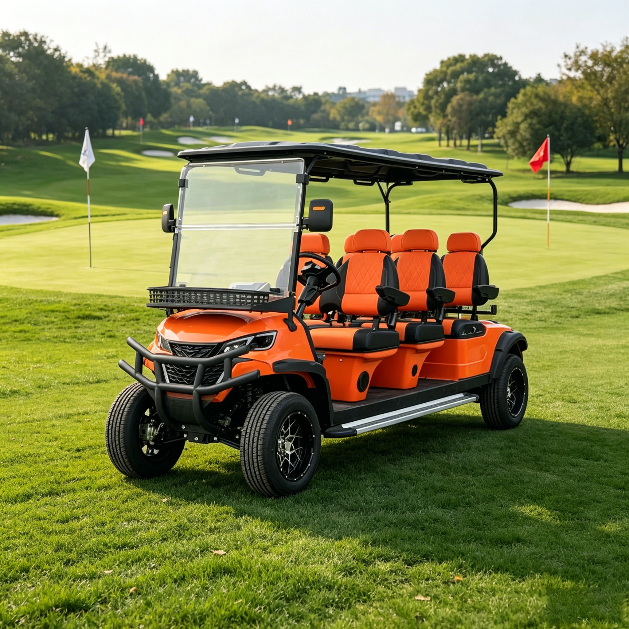 Rainbow Super-Torque Electric Golf Cart 4-Seater 72V Lithium System 7kW AC Motor Lifted High-Performance Buggy Hilly